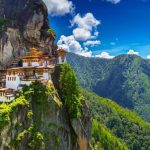 A temple in the lush mountain of butane