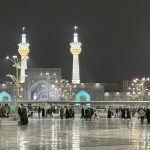 A view of Imam Reza shrine at night