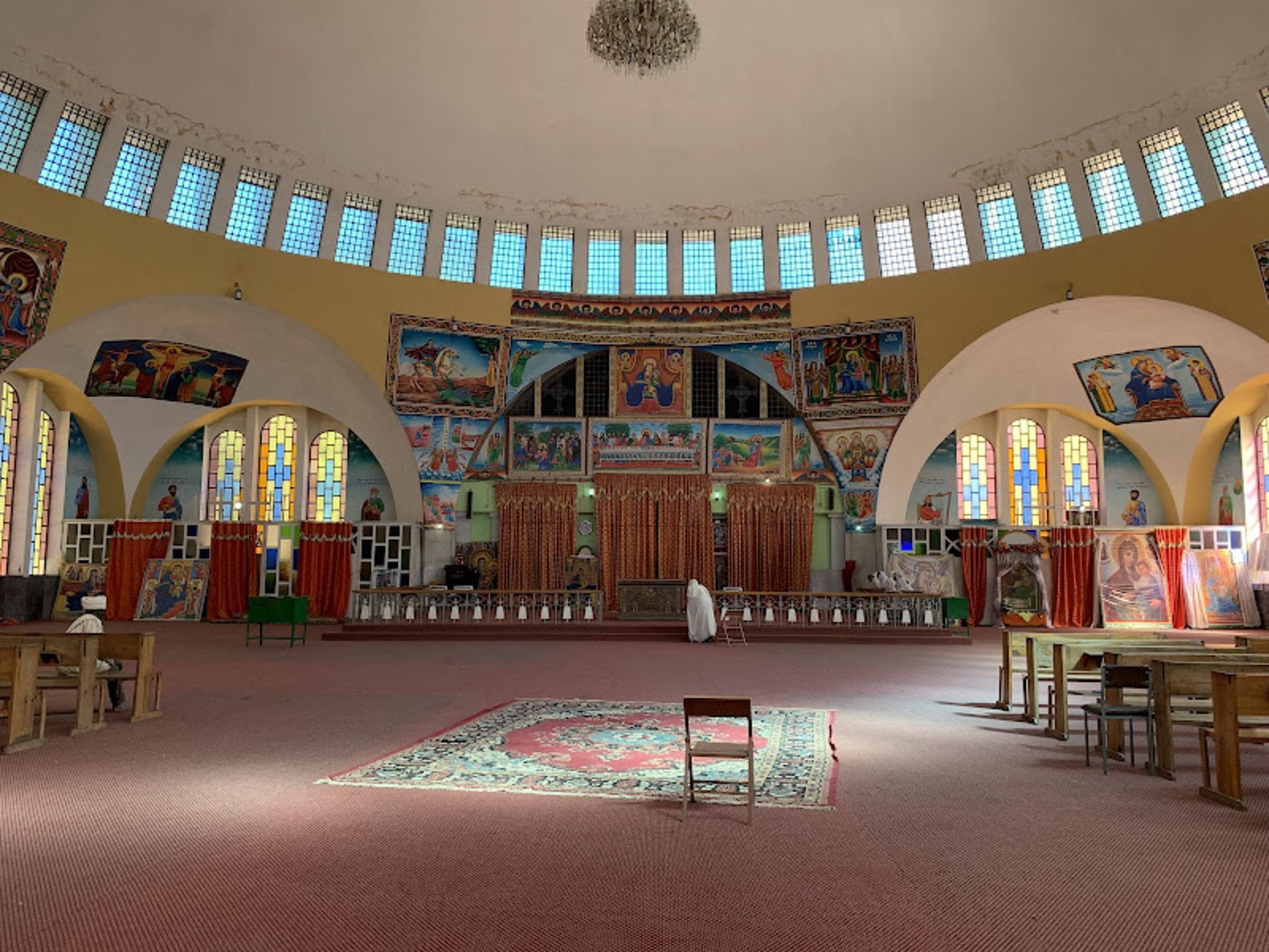 The artistic atmosphere of our lady's church Maryam Zion in Ethiopia