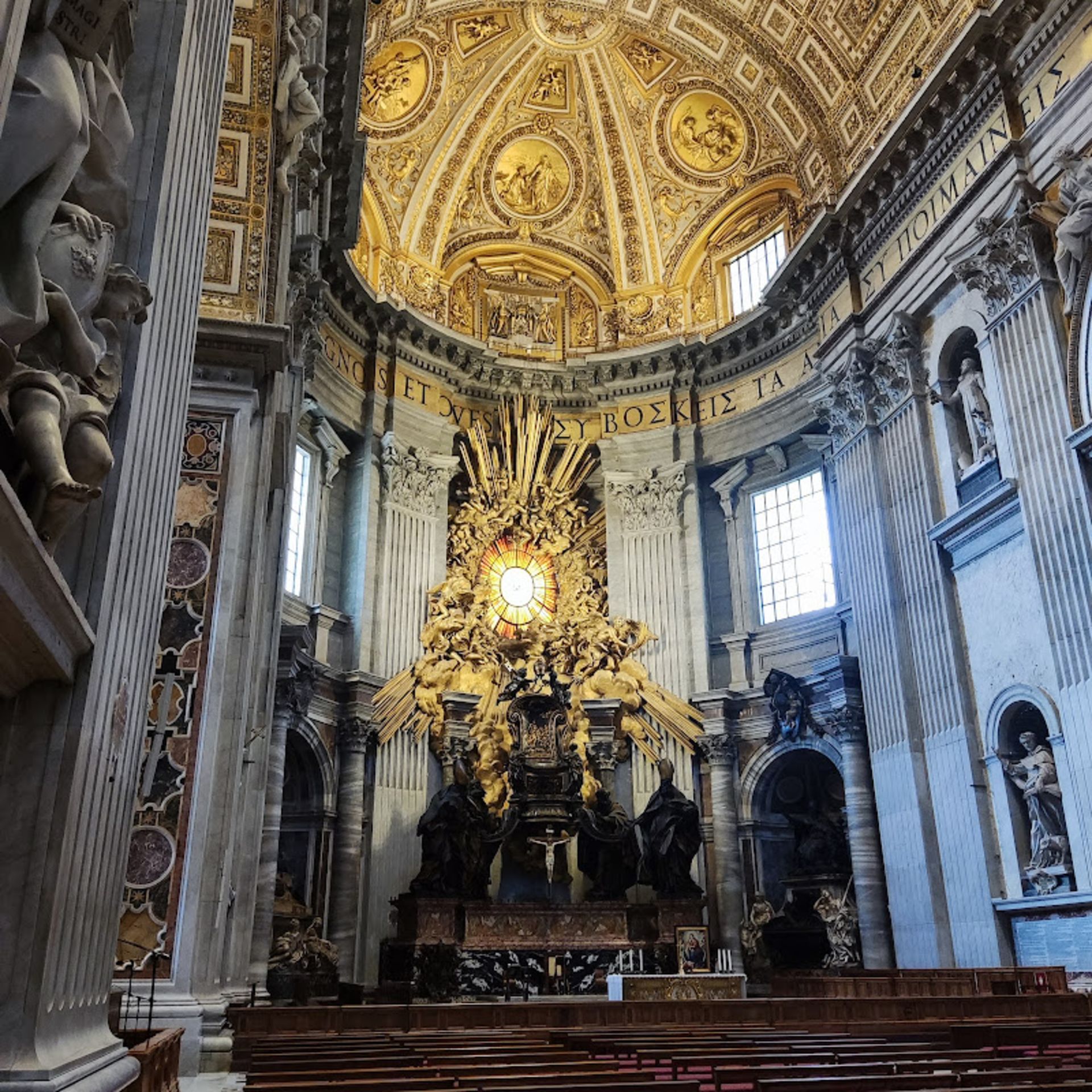 The interior of the St. Peter Church in the Vatican