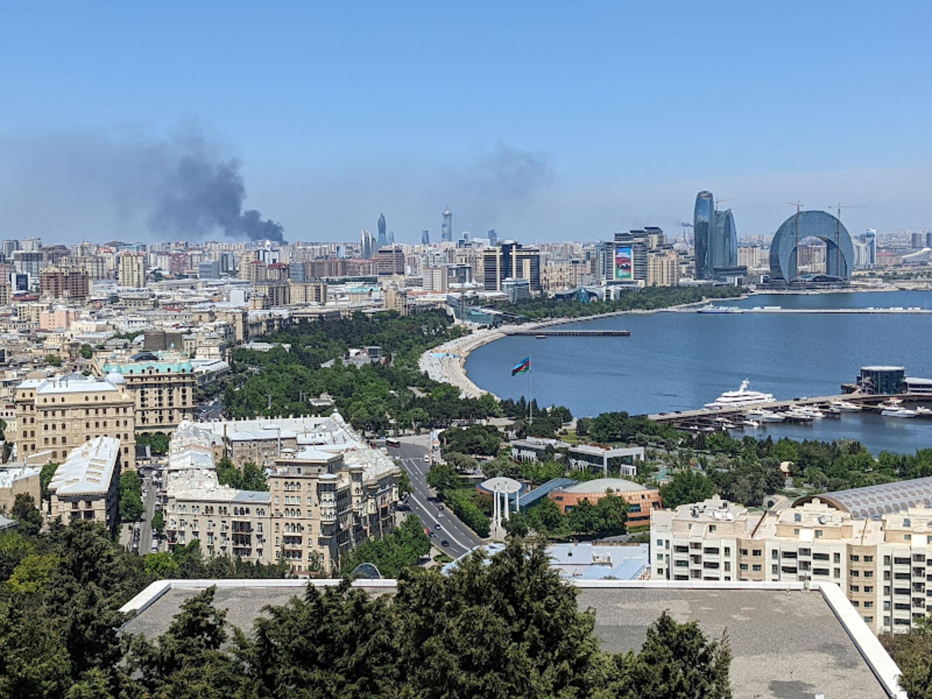Aerial image of Baku city in the Republic of Azerbaijan