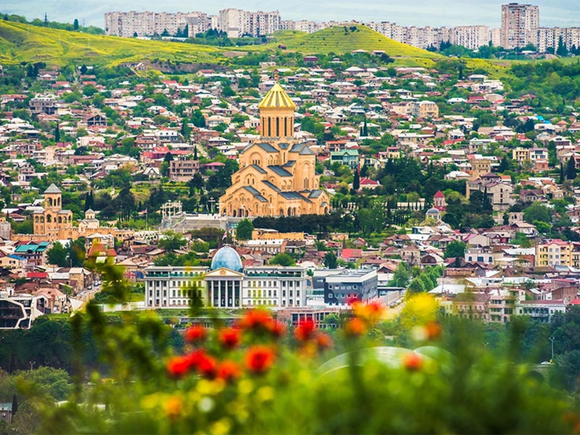 Tbilisi urban space in the spring air