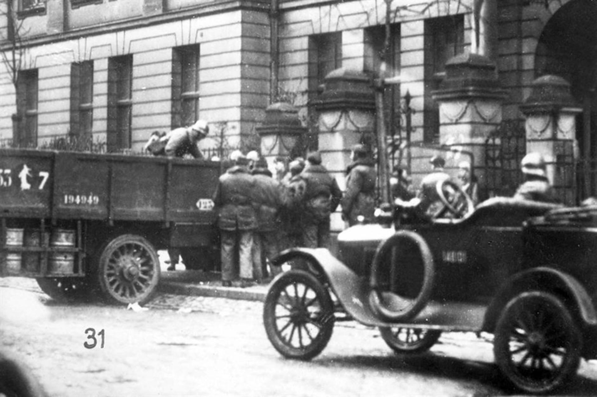 French troop trucks in Dortmund