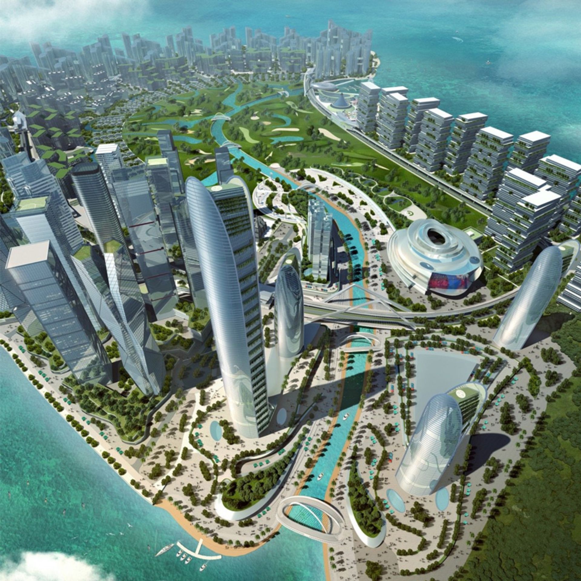 Long residential towers in Manila's Pearl City