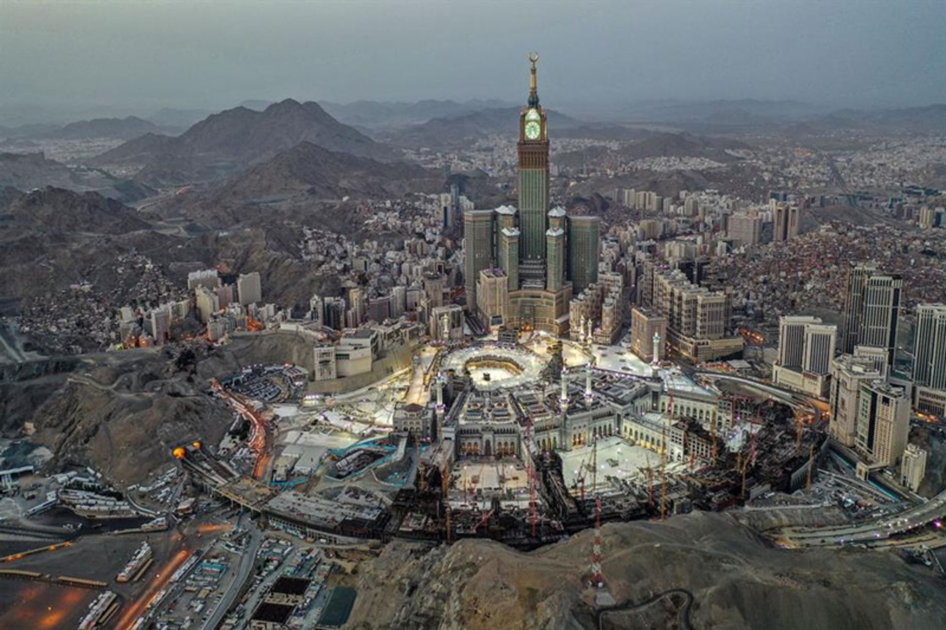 Mecca Tower with the Landscape of the Kaaba