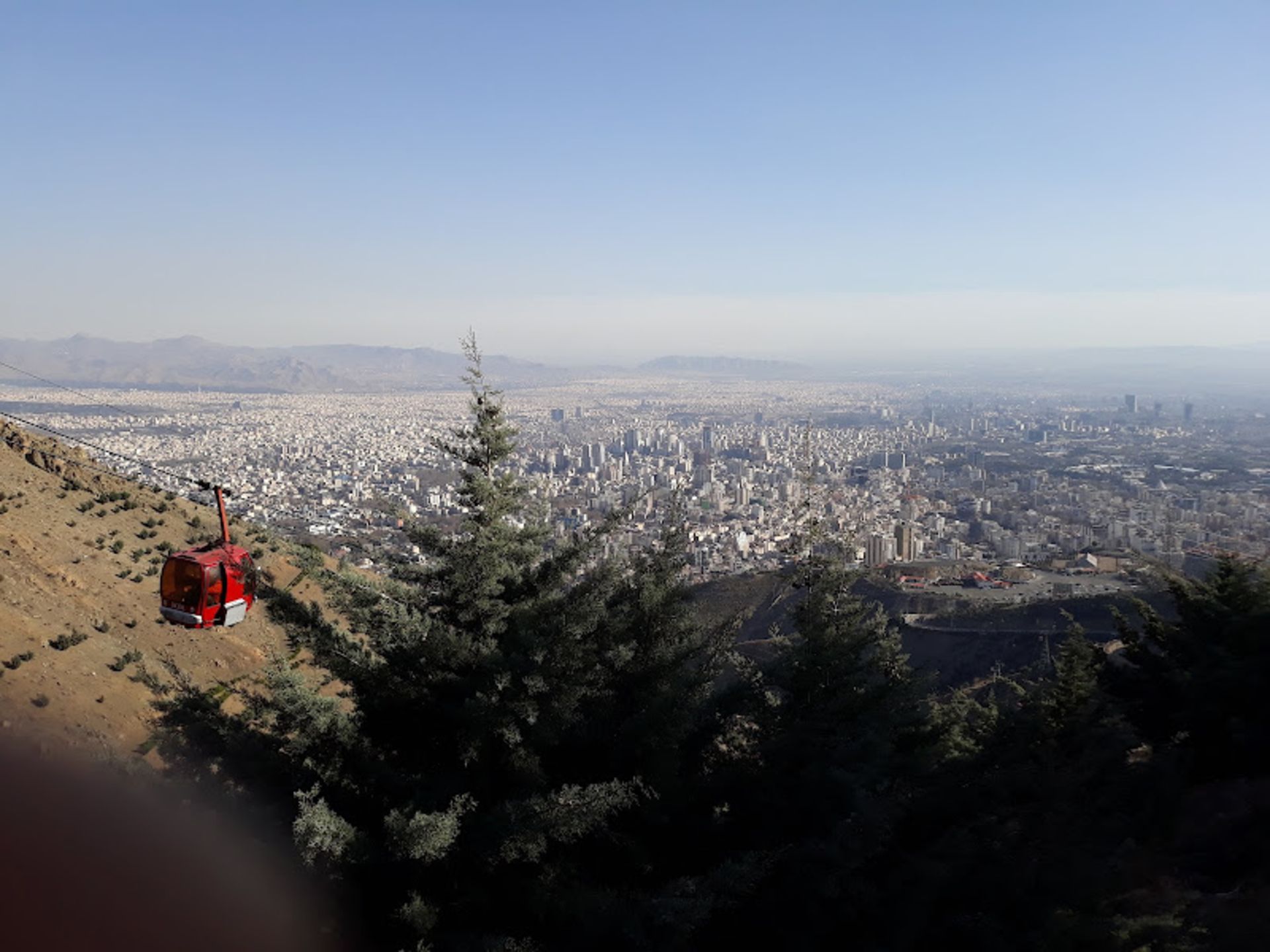 Resort cable car in green nature