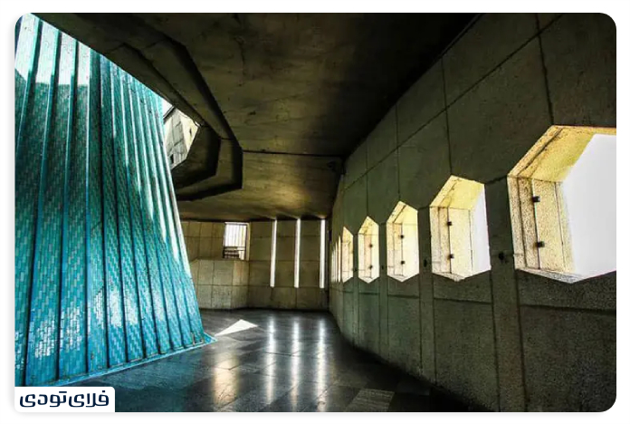 What is happening on the different floors of Azadi Tower?