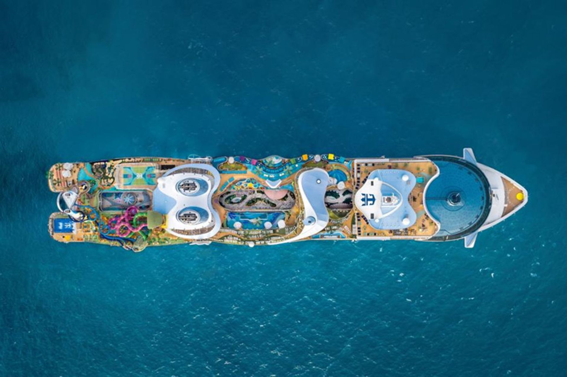 The ship symbolizes the seas from the top view