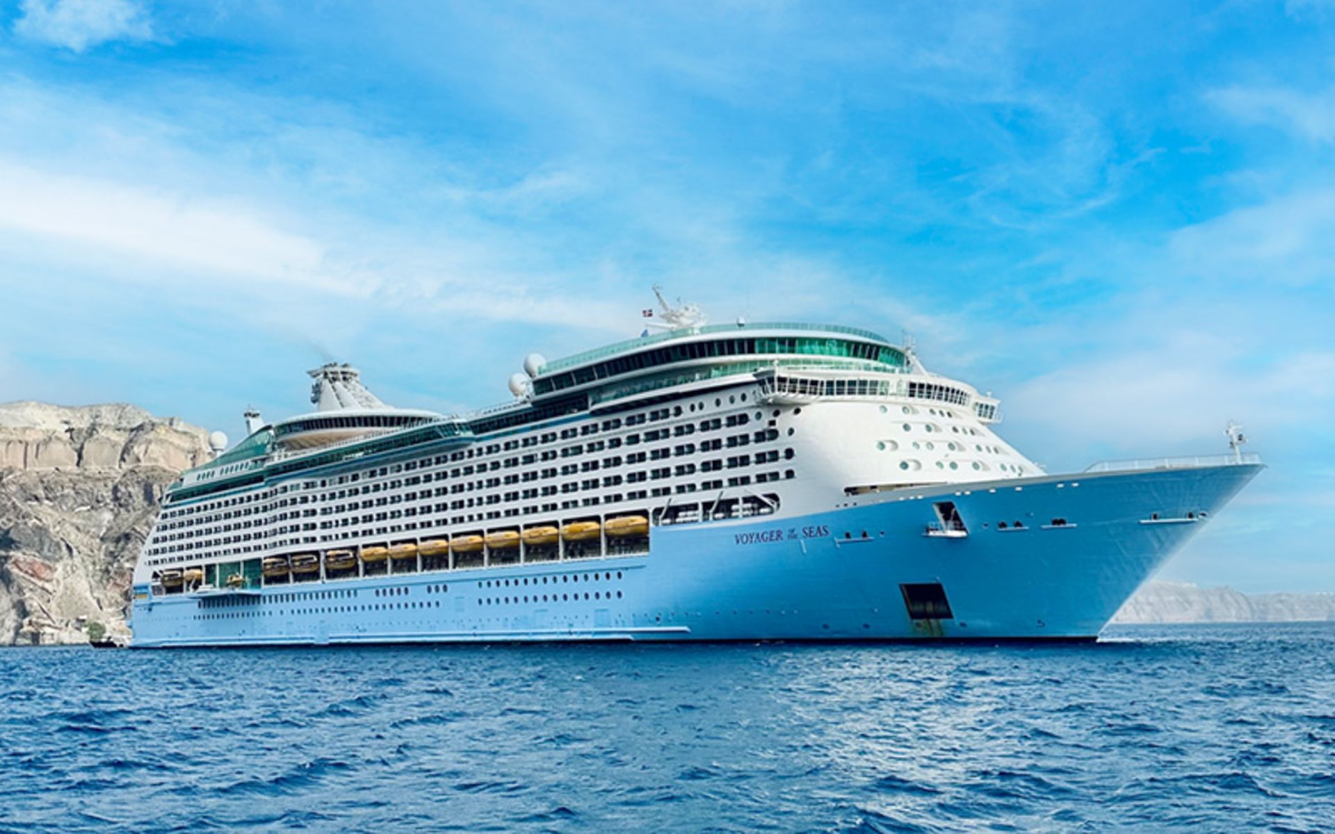 Passenger ship of the seas at sea