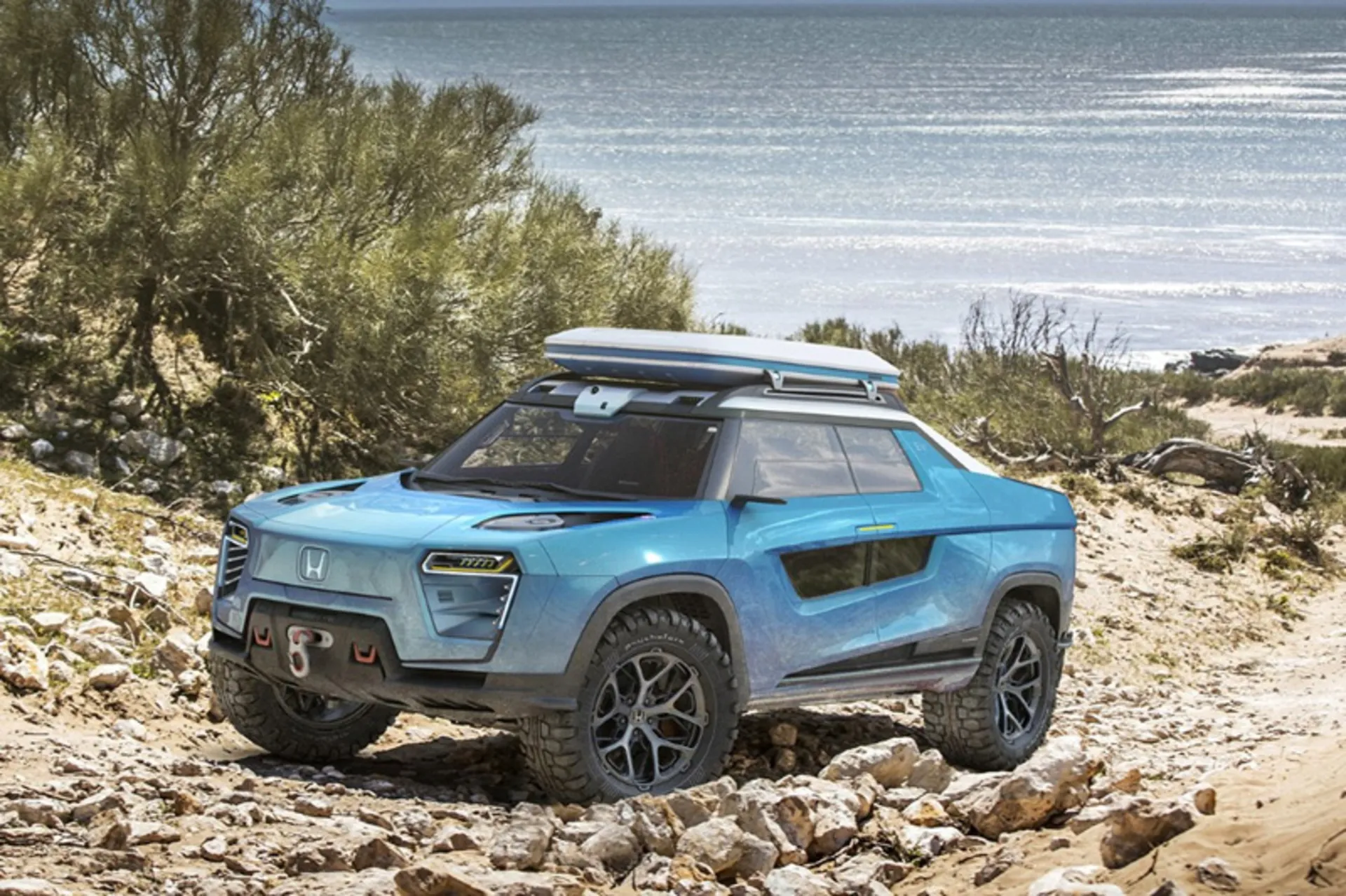 Ridgeline electric pickup with blue color