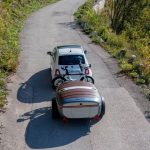 Electric car carrying boba in nature