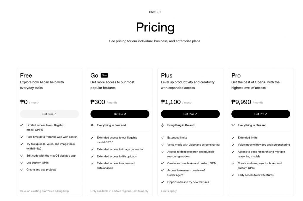 Subscribe ChatGpt Go