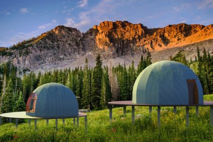 Spherescape spherical tents on the mountainside