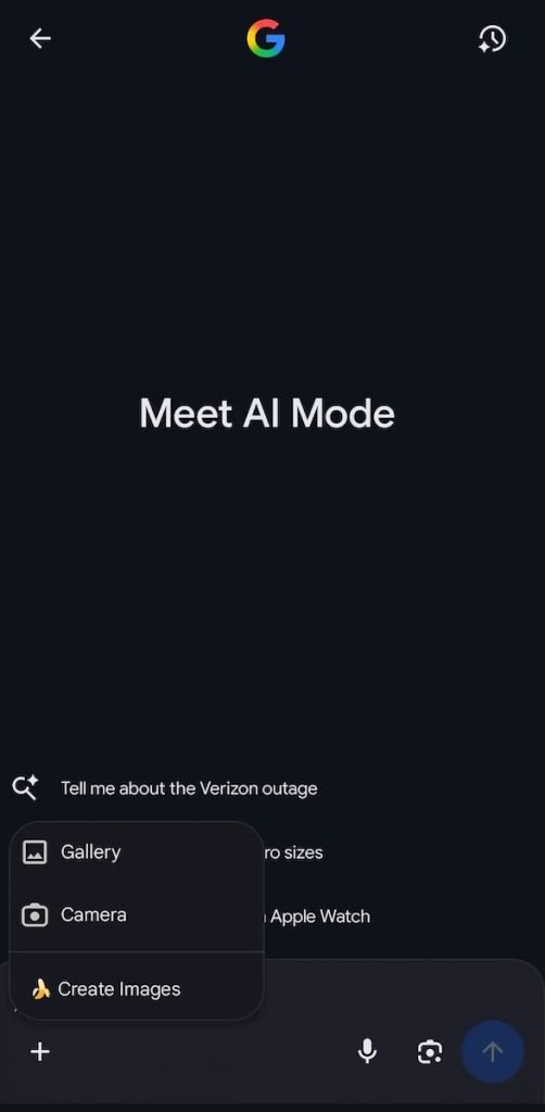 Nano Banana on AI MODE