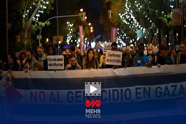 Protest in Barcelona against Israeli attack on the World Caravan of Samud