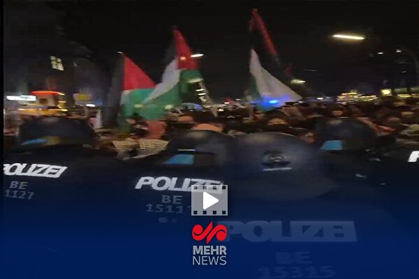 Protest in Berlin following the siege of the Caravan of Samud by the Zionist regime