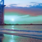 Watching Dubai's sunset from the yacht