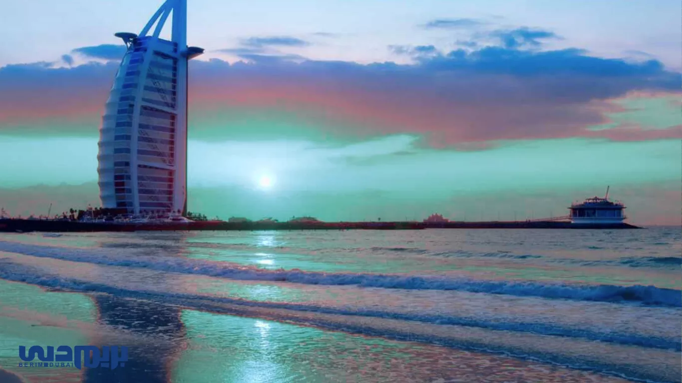 Watching Dubai's sunset from the yacht