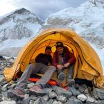 Climbers resting at the camp in Mount Everest