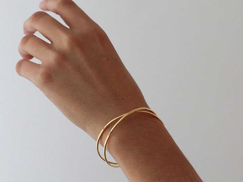 Low price thin mirror gold bangle