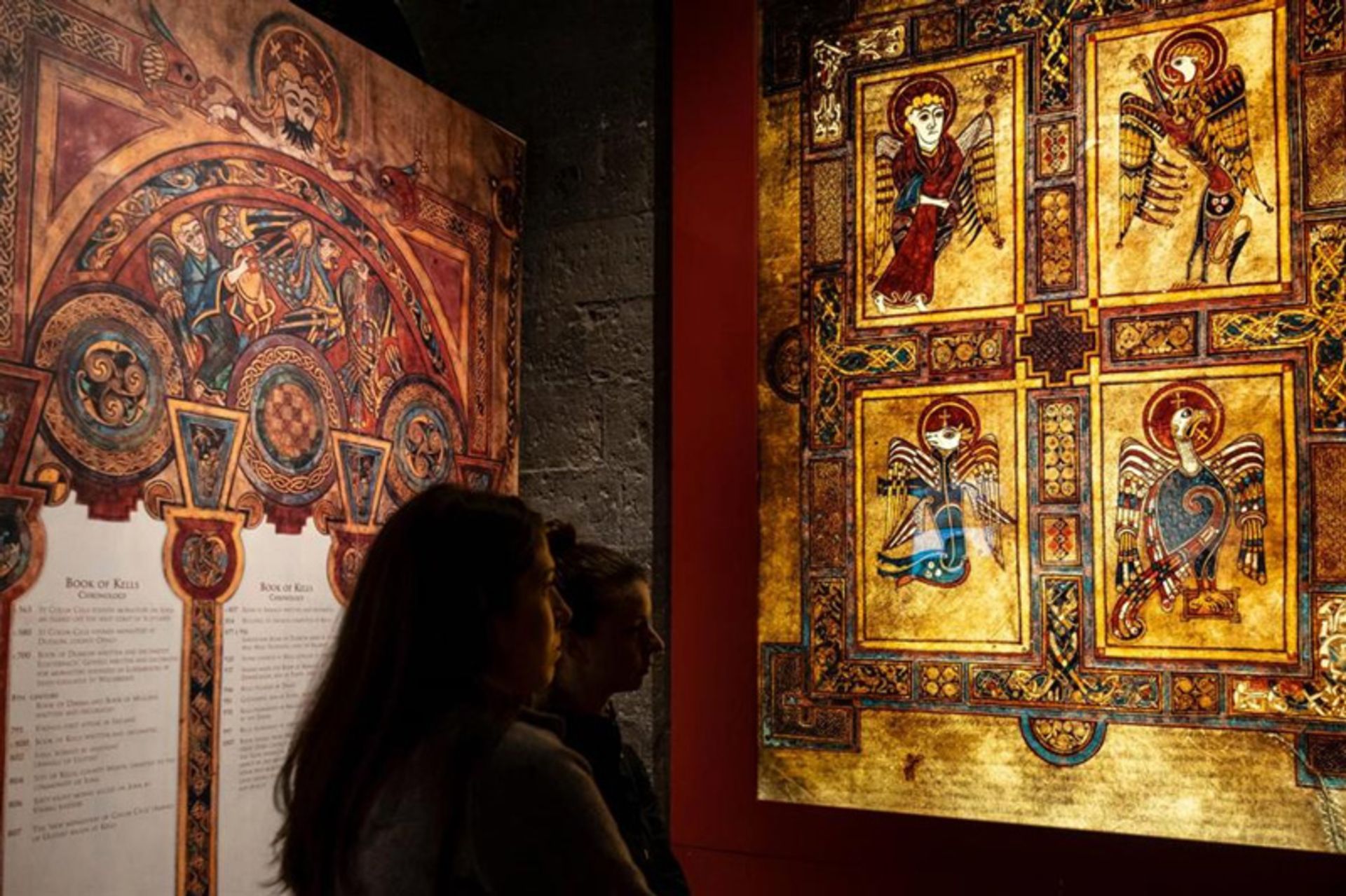 Pages from the Book of Kells in the Dublin Museum