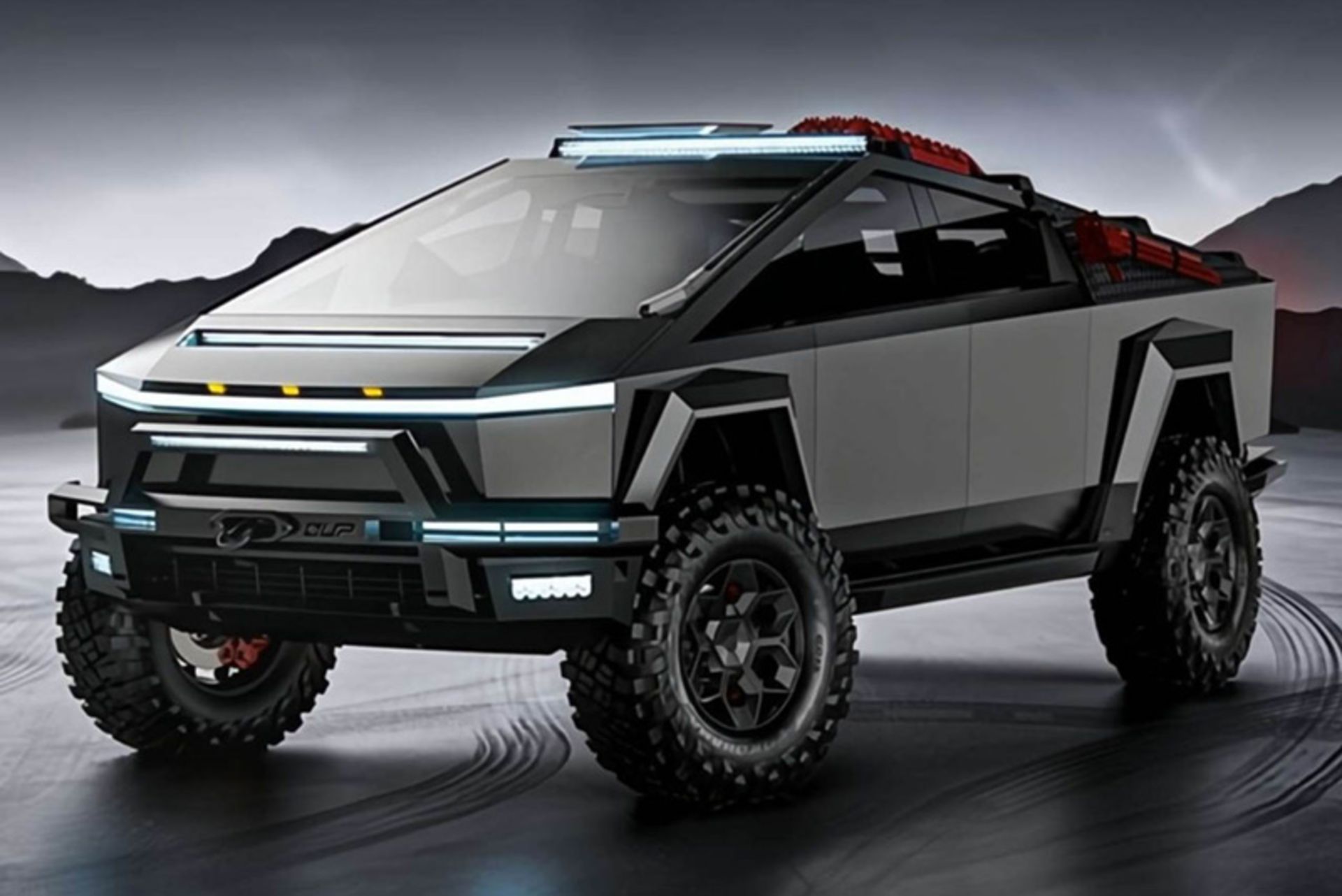 Cybertruck car with Sting kit and jet fuel generator