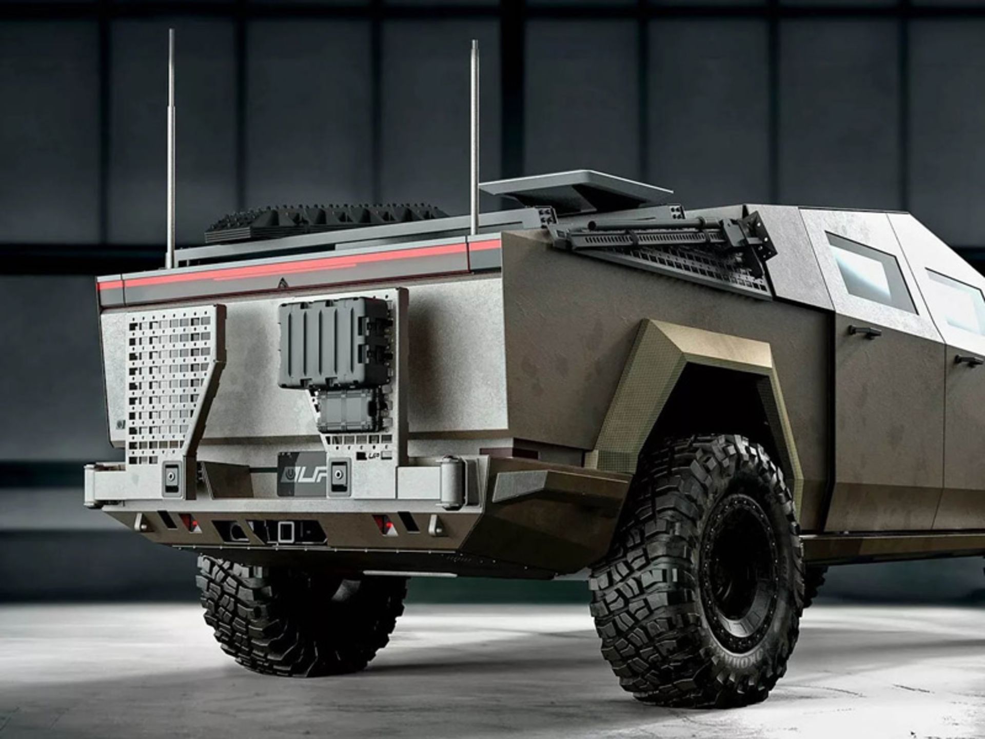 The back of the Sting Kit on the Cybertruck