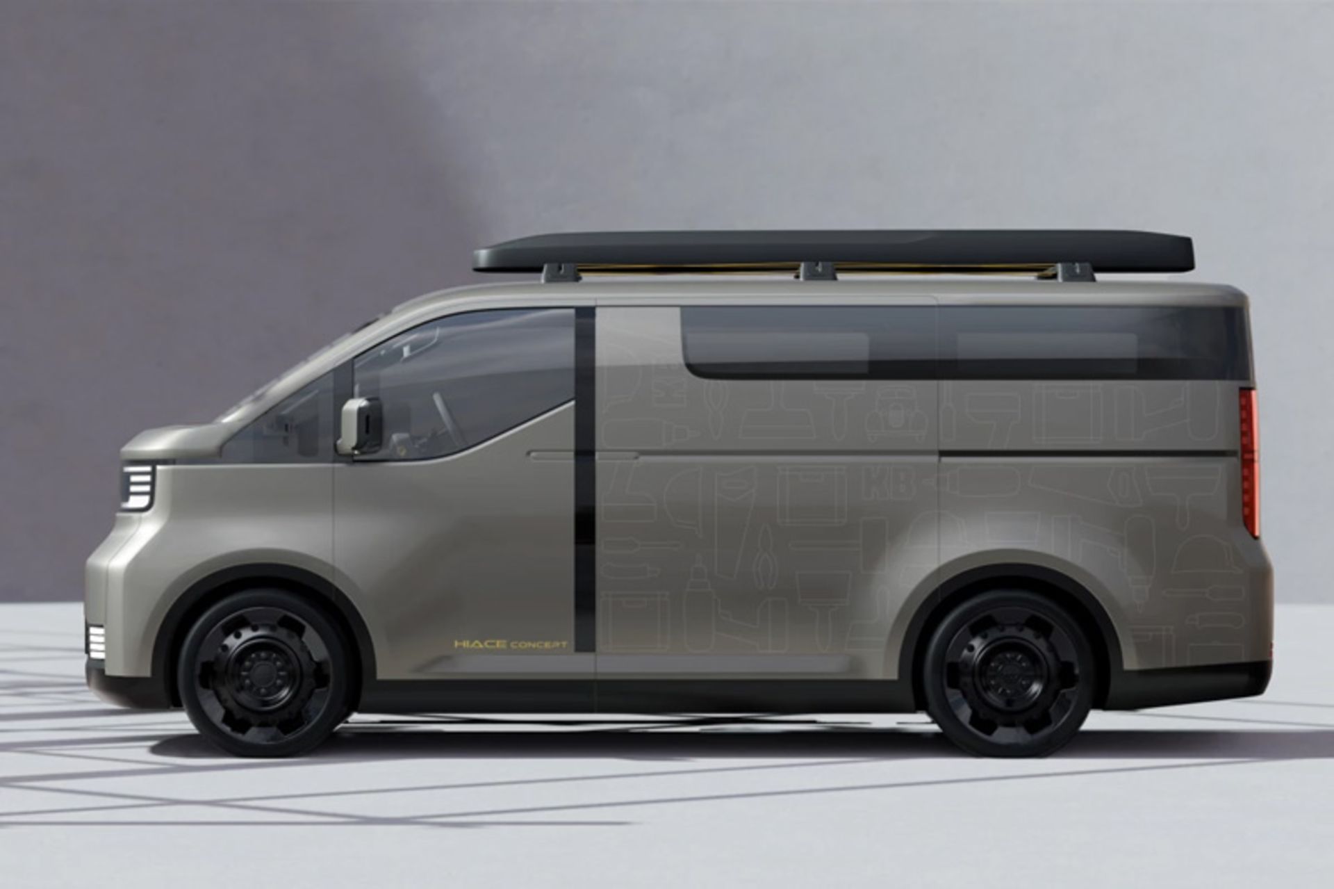 Toyota's new minivan from the side angle