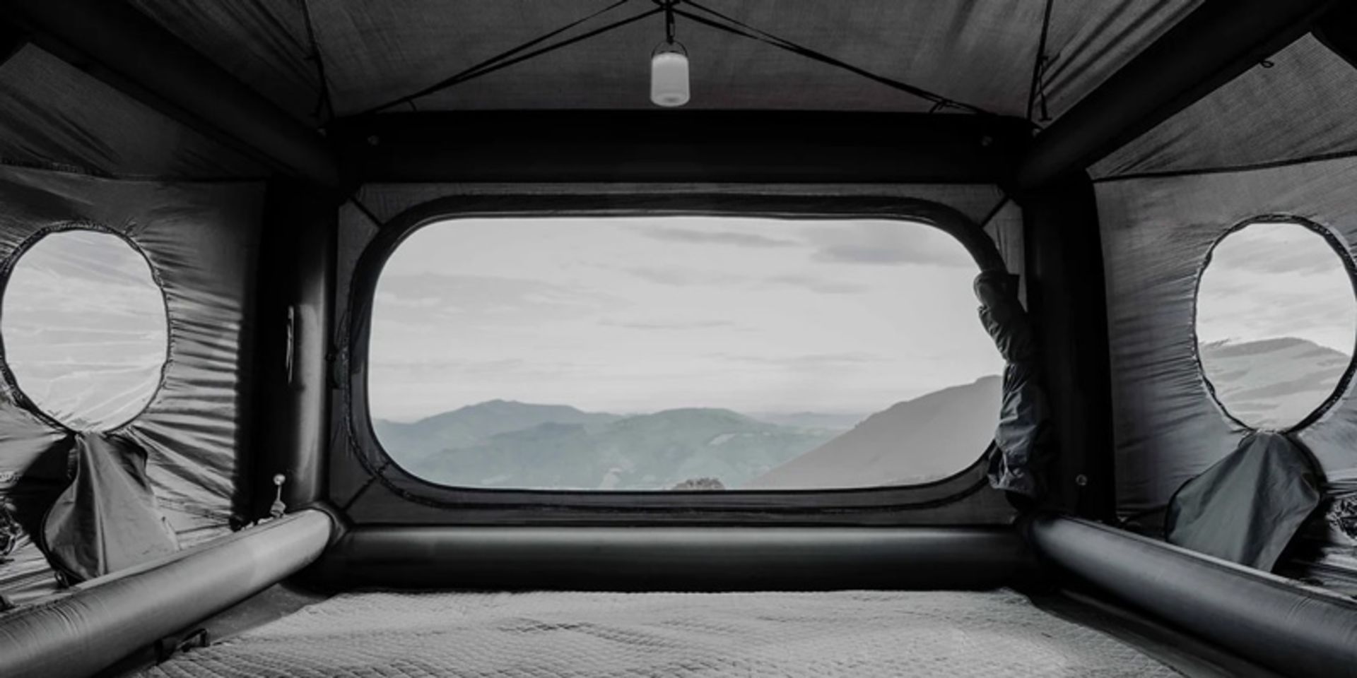 The interior of the air station tent