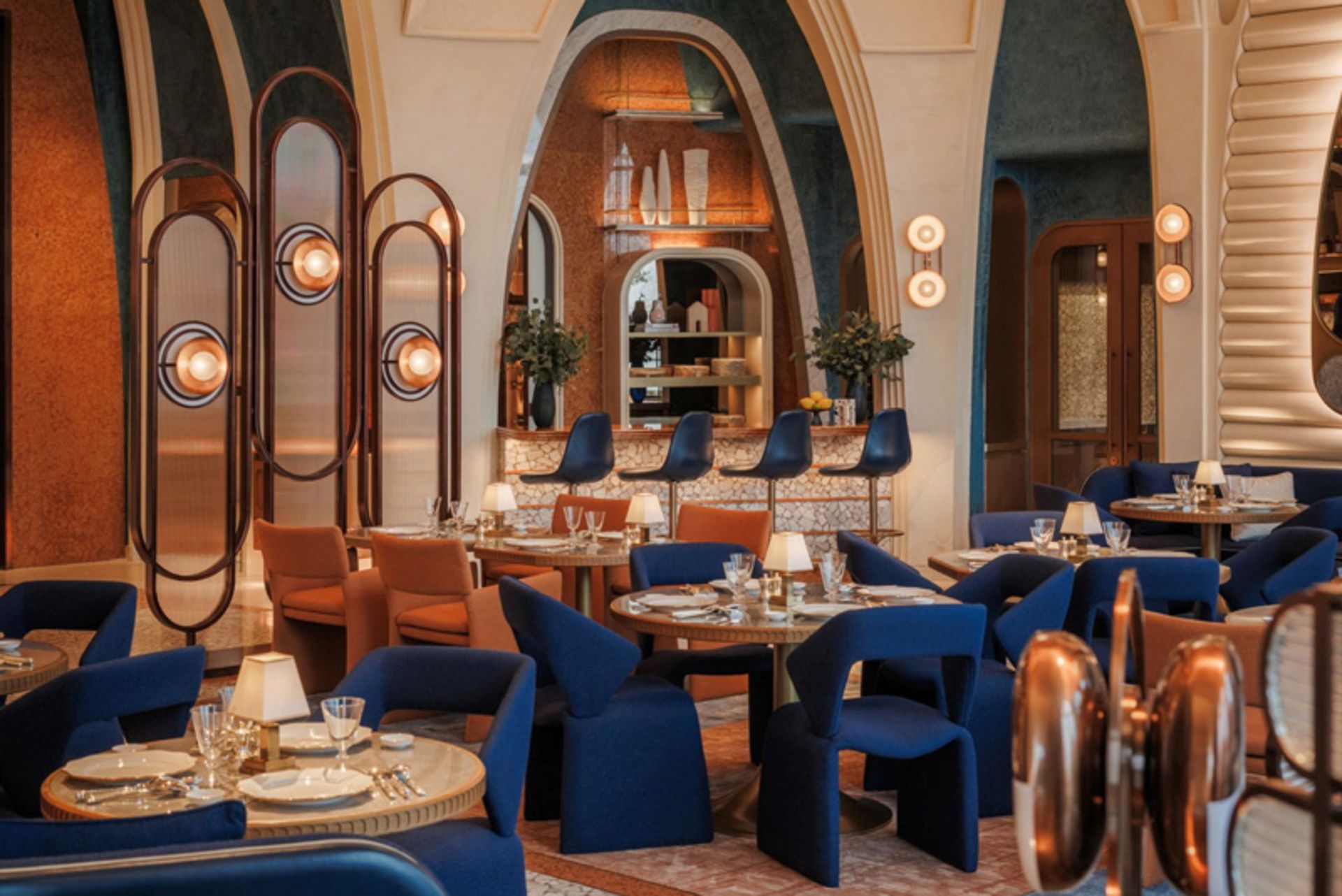 Mediterranean decoration of the Italian restaurant of Mersi Al Arab Jumeirah Hotel