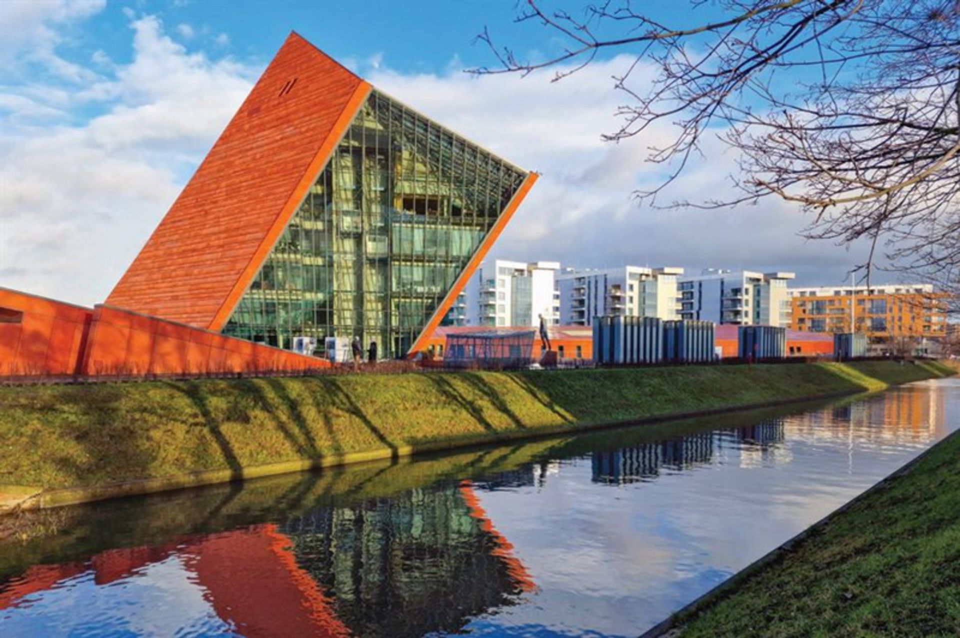 Modern building of World War II museum in Poland