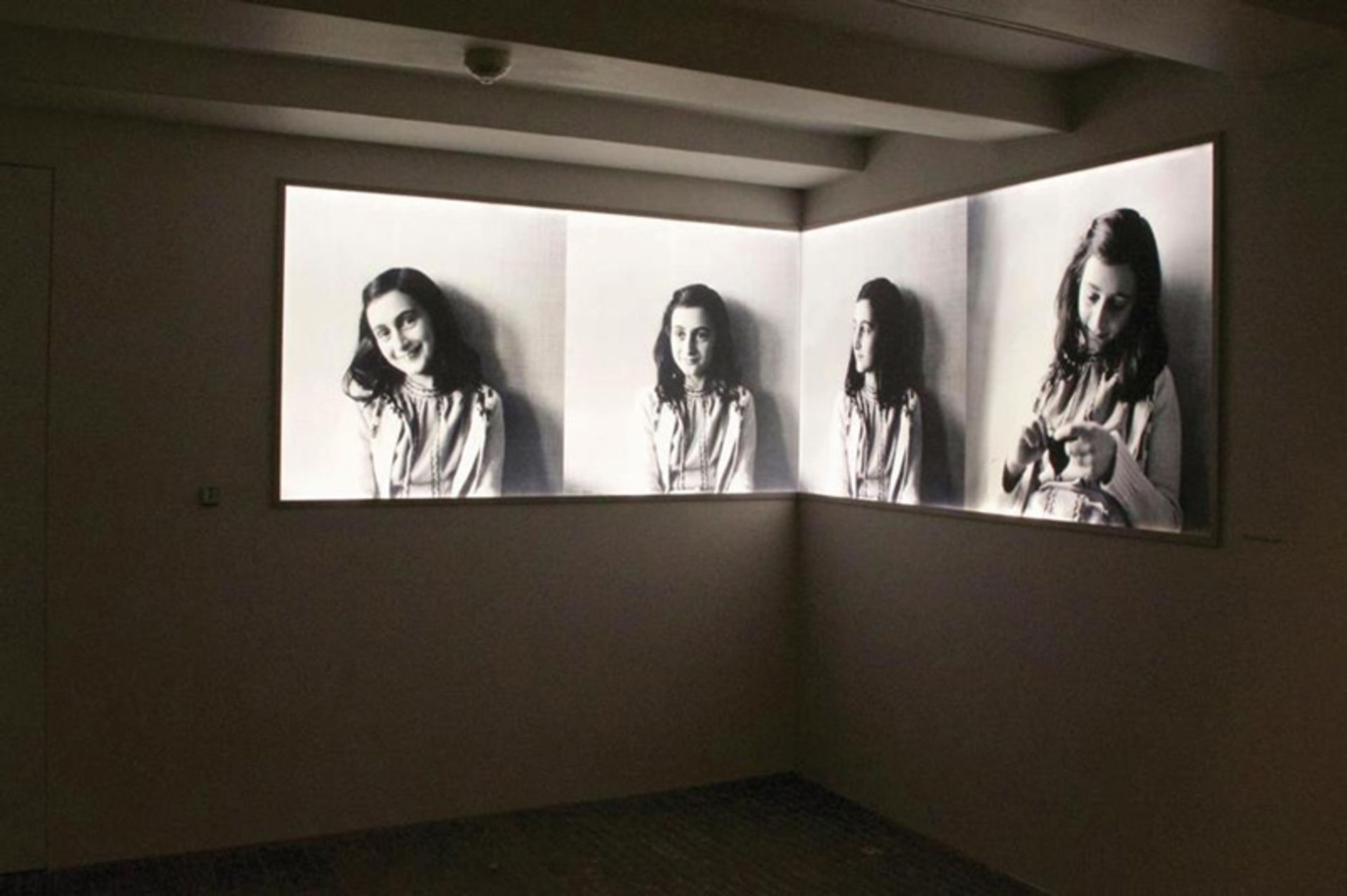Photos of the young girl at Anne Frank's house in the Netherlands