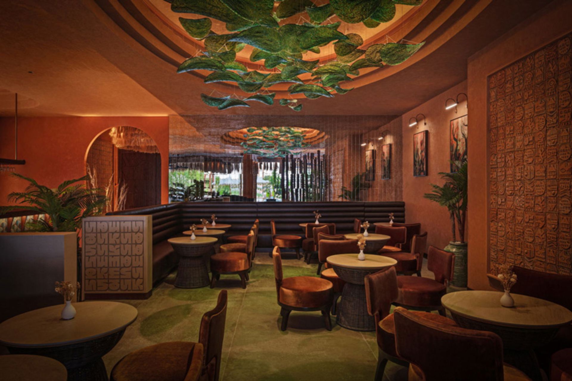 The dining hall of the Kaimana restaurant in Dubai