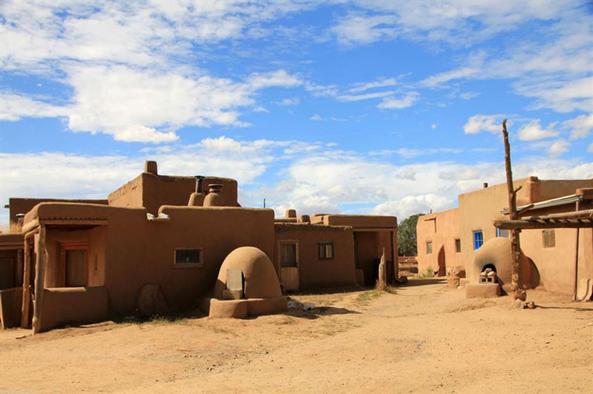 The adobe houses of the Taos Pueblo