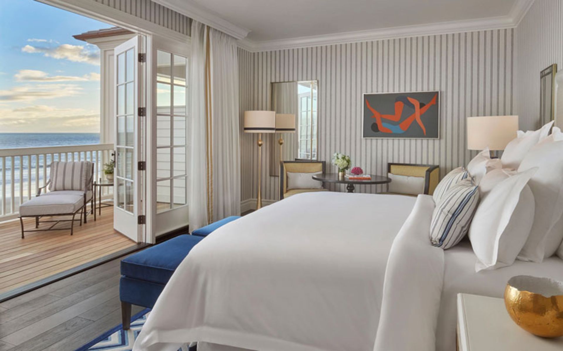 Oceanfront room at the Rosewood Miramar Beach Hotel in California 