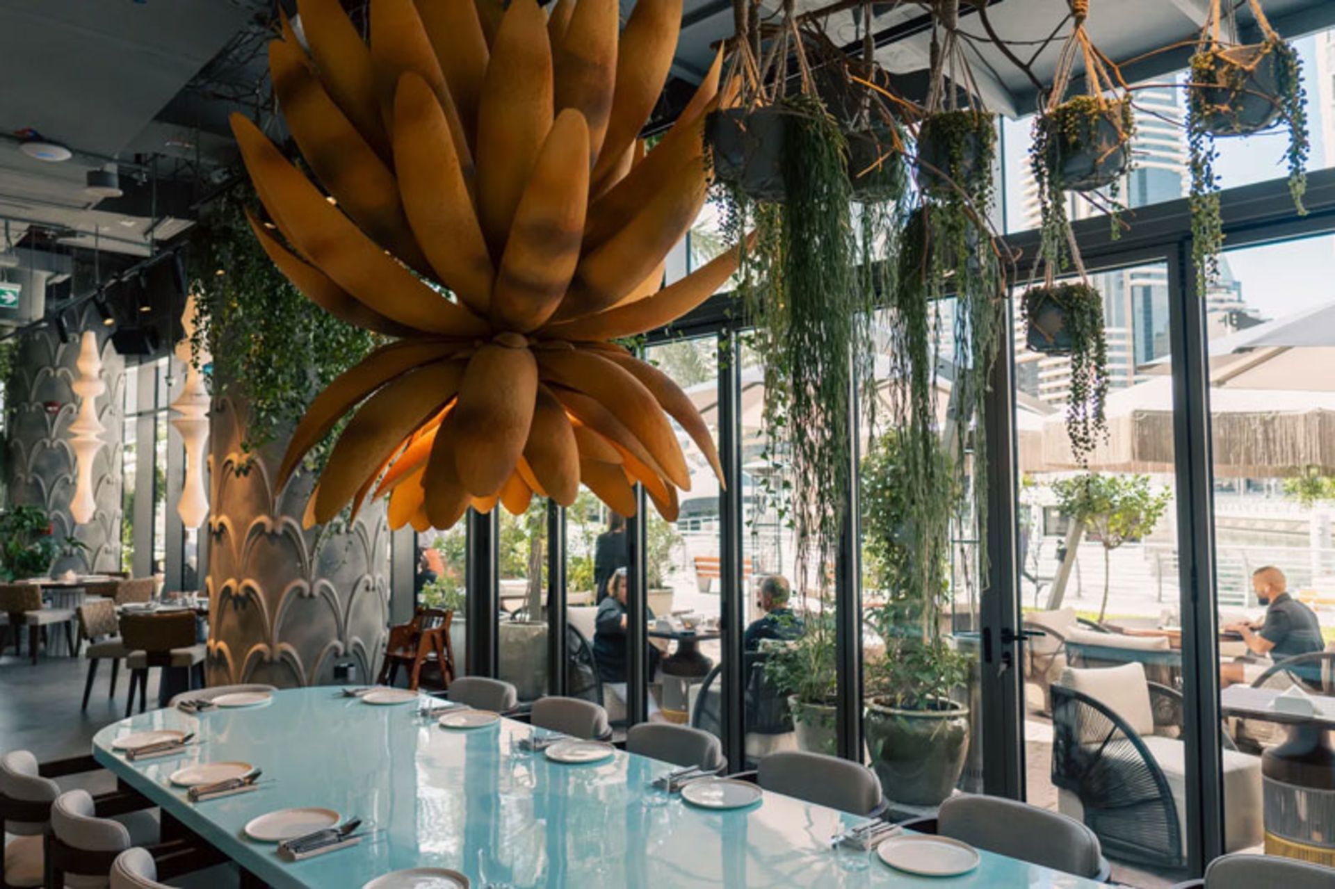 The decoration of Tea House No. 1 restaurant in Dubai