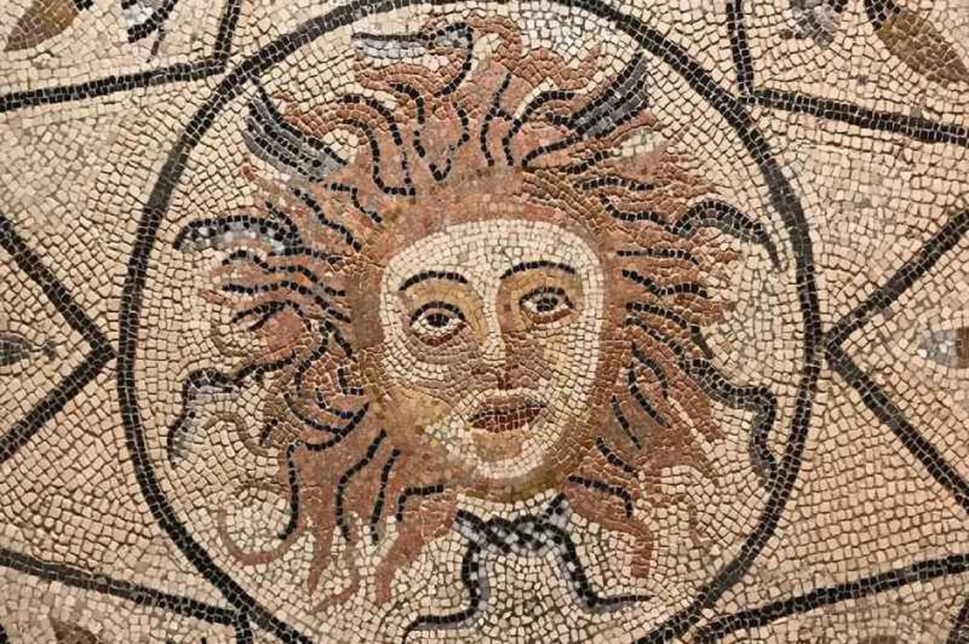 The face of Medusa on a Moroccan mosaic