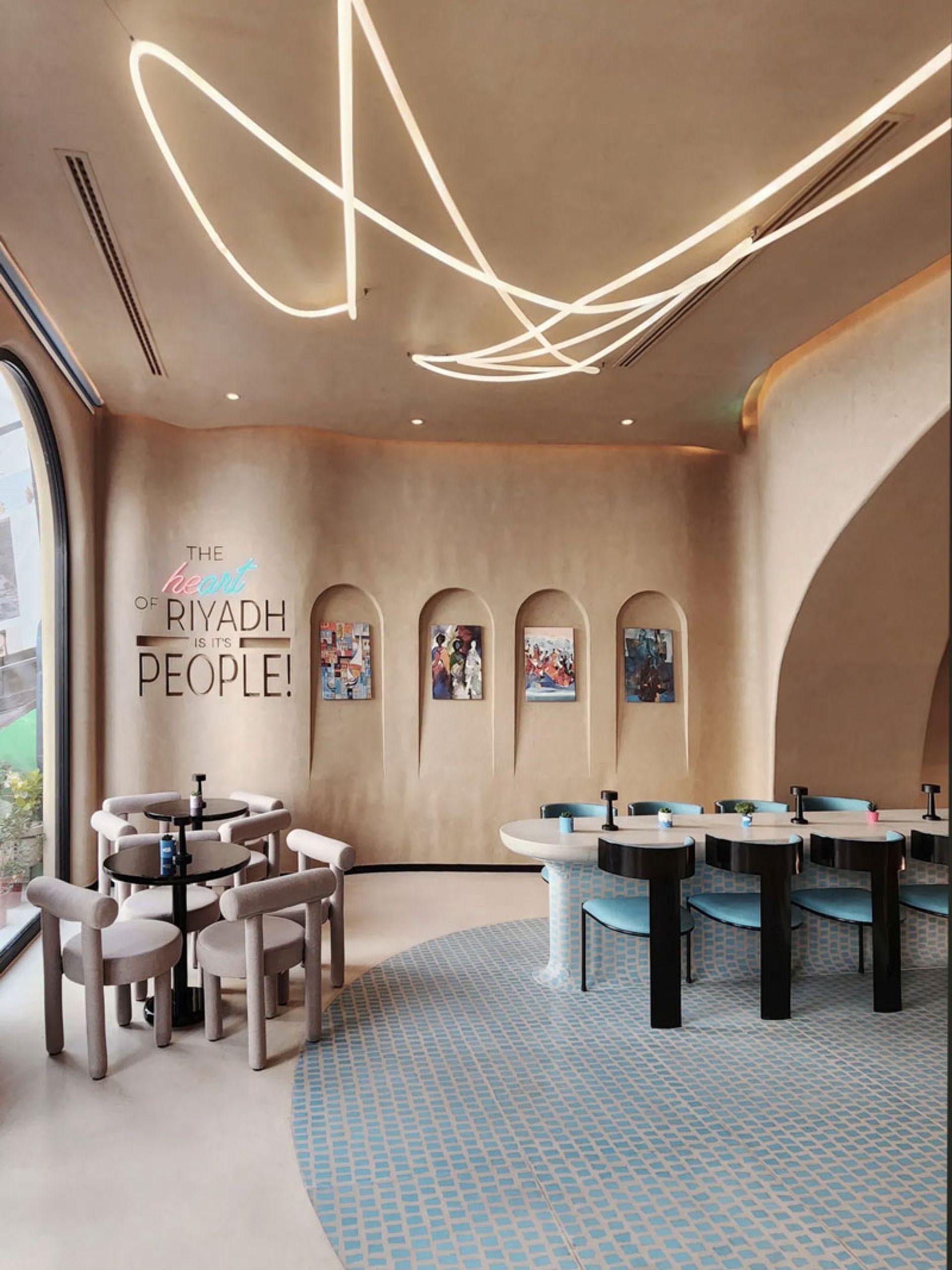 Modern decoration of Cosmo Cafe in Riyadh