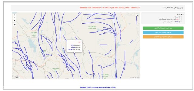 A 5.1 earthquake struck Yazd province on the side of the Bahabad fault