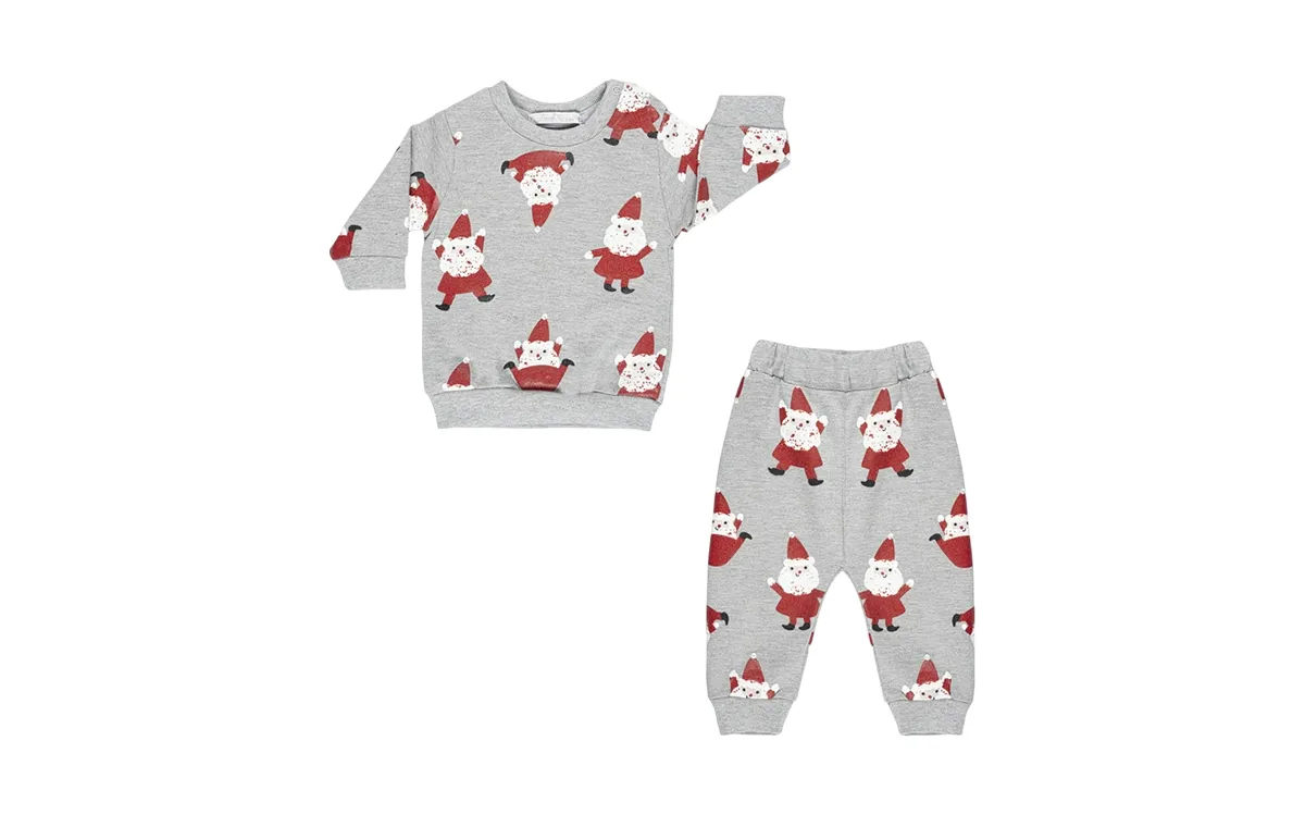 Fiorella Santa Claus model sweatshirt and pants set for boys