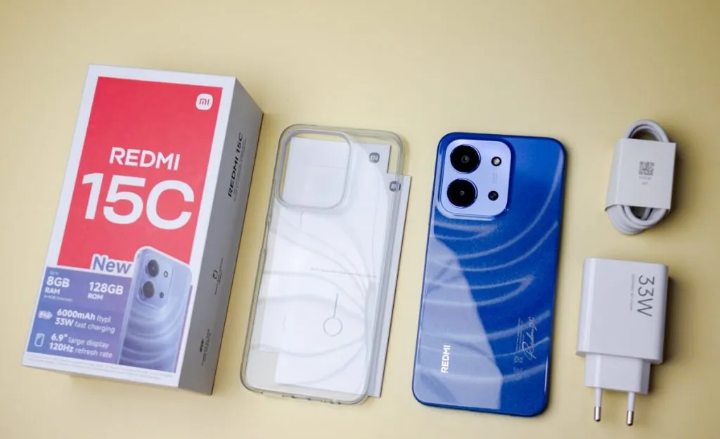 Contents inside the Redmi 15C package