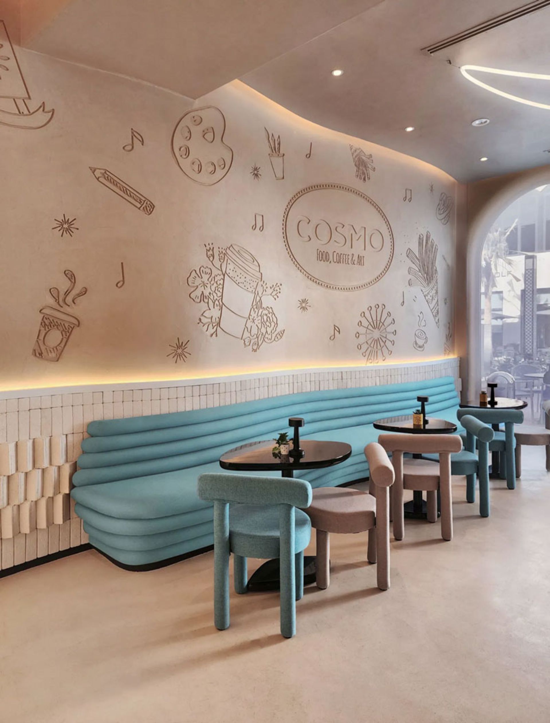 Modern decoration of Cafe Cosmo Riyadh