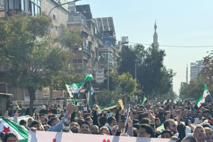 Demonstrations of the Syrian people against Israel; Zionists shooting at people
