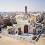 The entrance and exterior of the Mamluk minaret mosque
