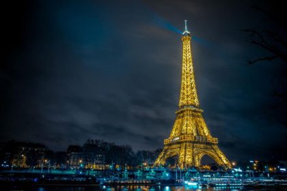 Illumination of the Eiffel Tower at night