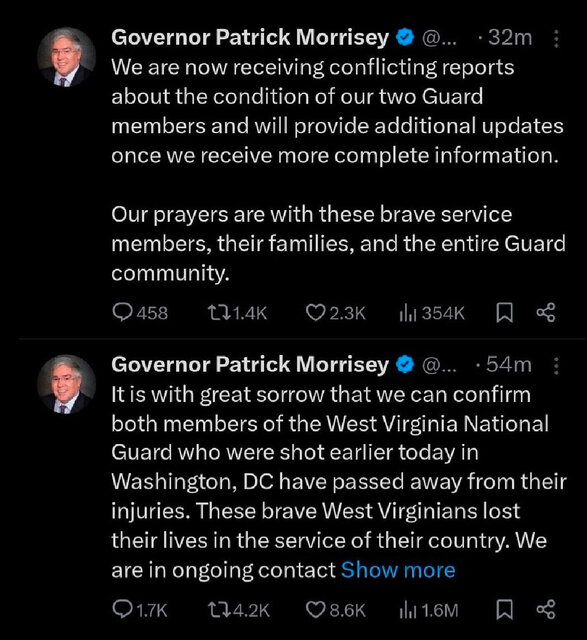 Shooting at US National Guard troops near the White House