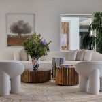 The lobby of Deos Hotel in Mykonos, Greece