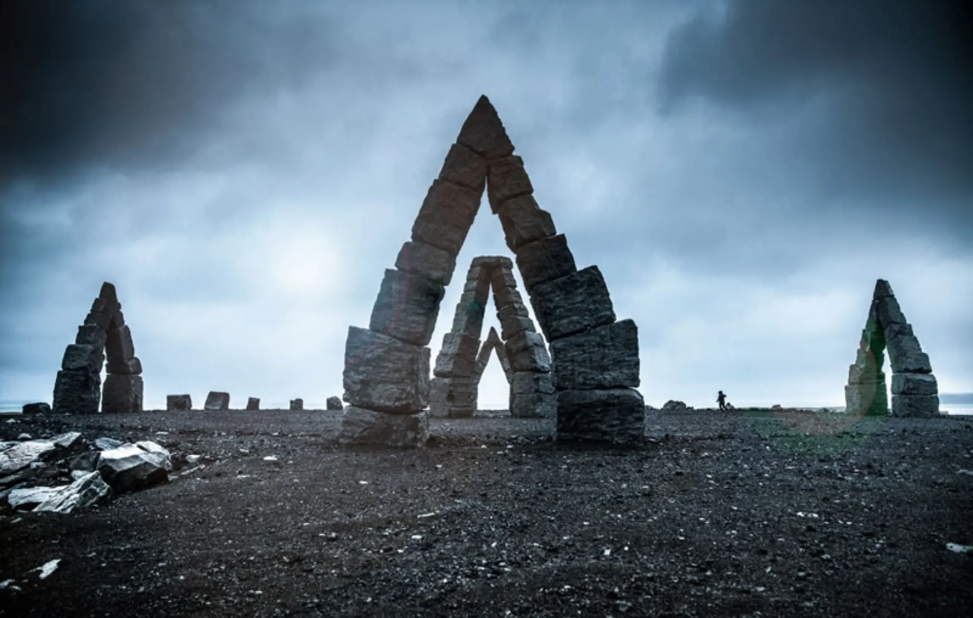 Polar bear in the snowy landscape of Iceland