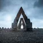 Polar bear in the snowy landscape of Iceland