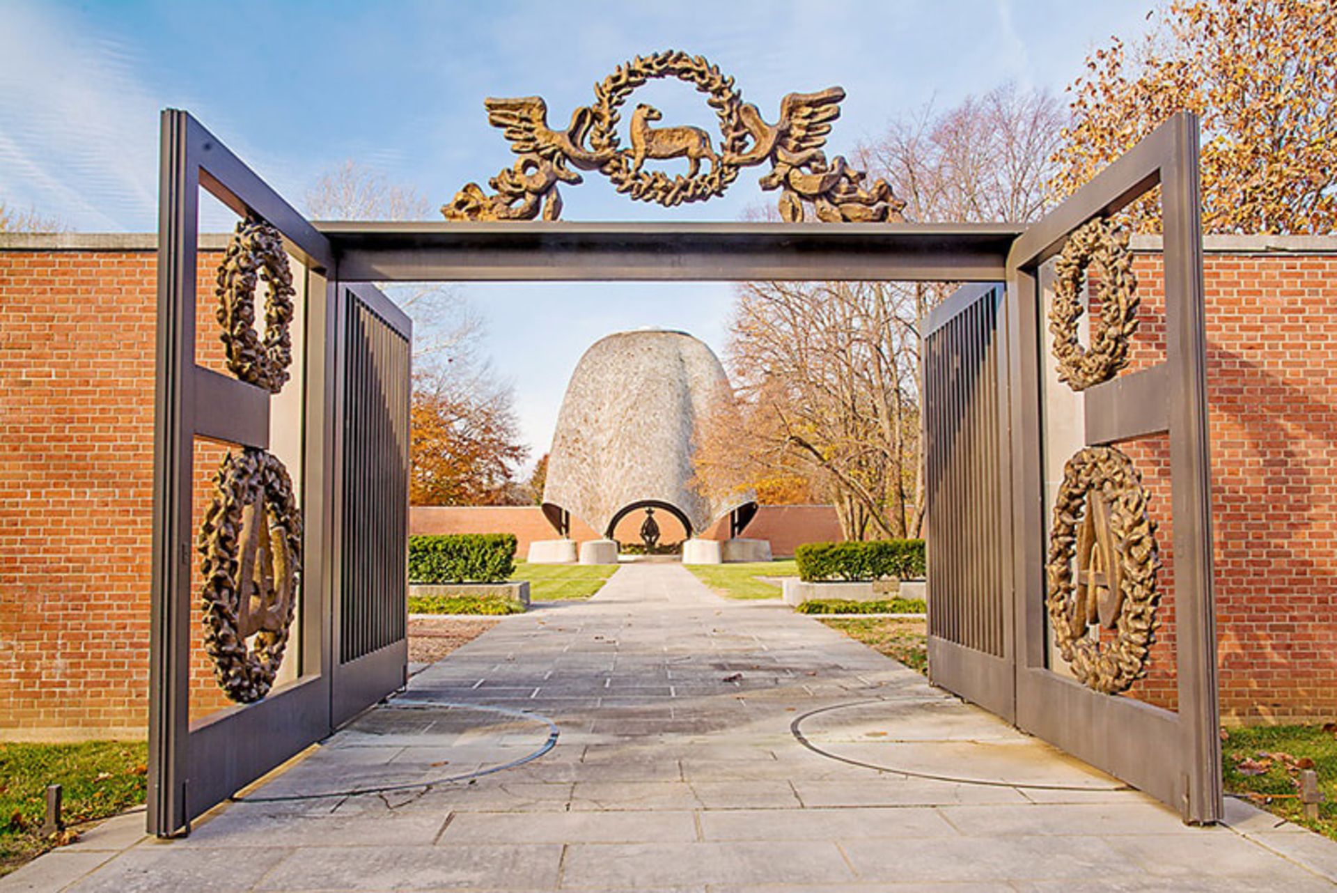The entrance door of the church without a roof